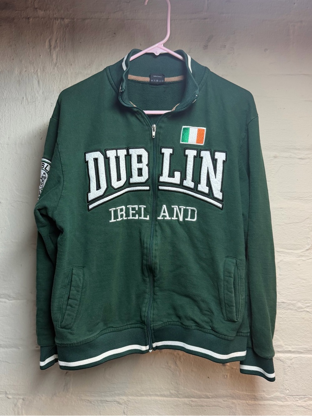 Dublin Ireland Green Full-Zip Sweater Jacket